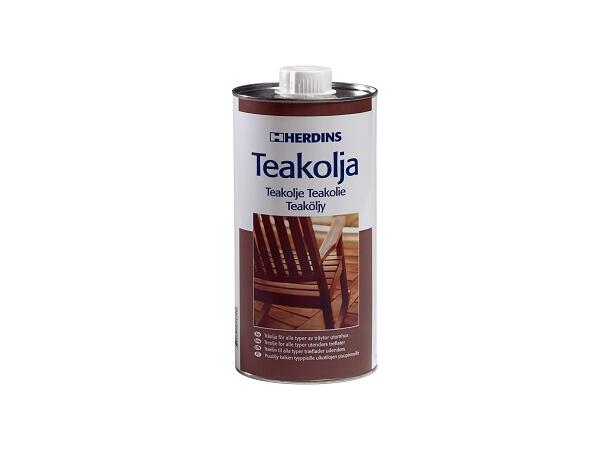 Herdins Teakolje - 1 Liter Metalldunk - Utendørs olje 